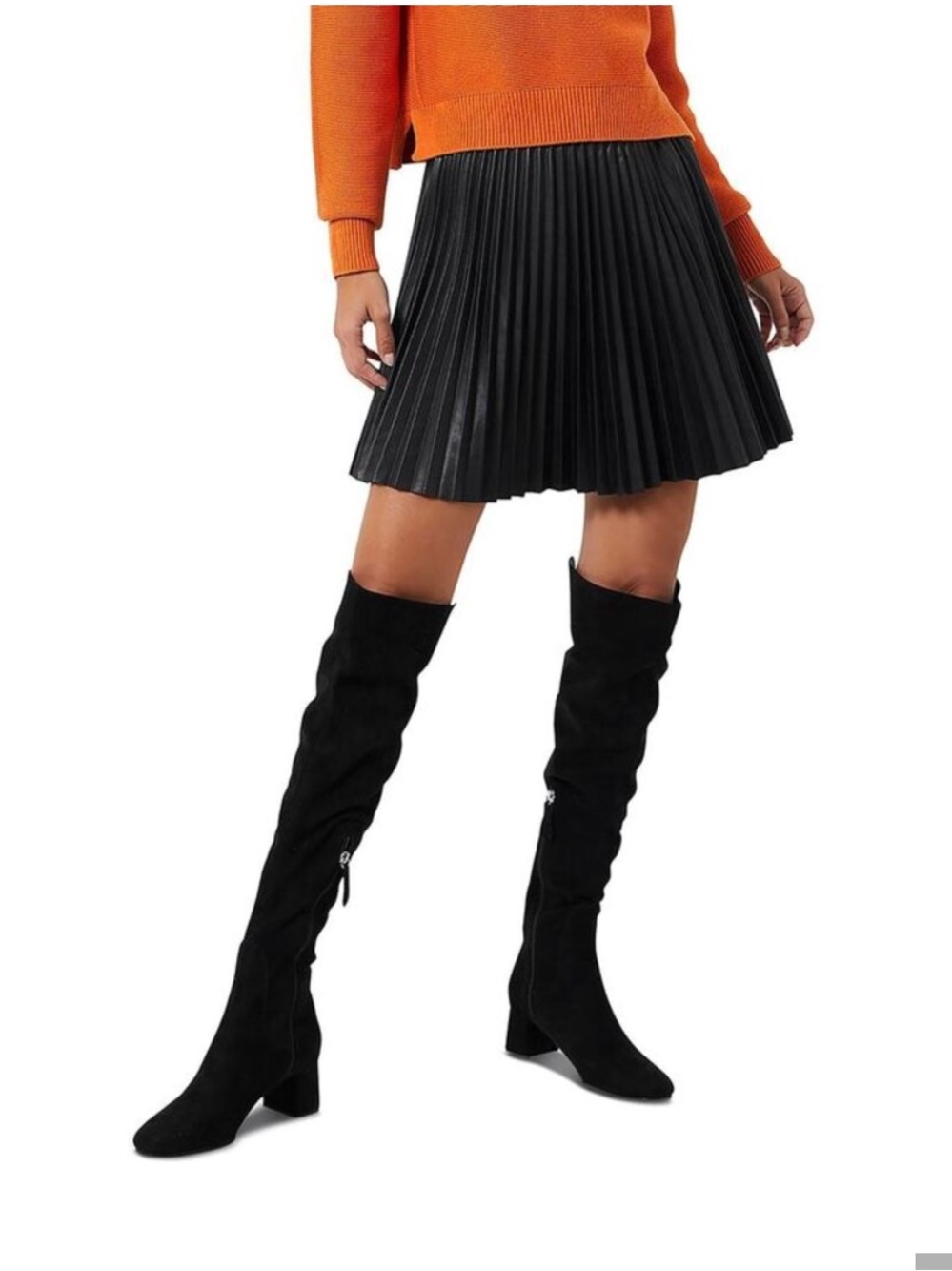 NWT French Connection Etta Pleated Faux Leather Mini Skirt